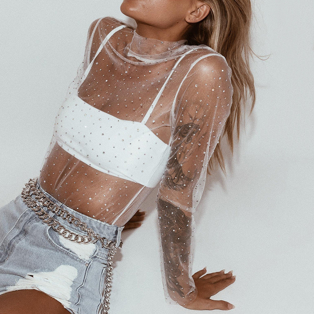 Hot new sequined women's blouse top