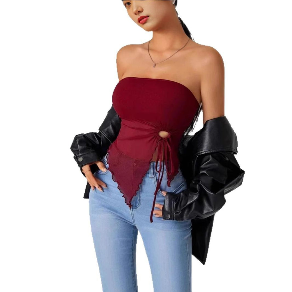 Tube Top Elegant Shoulder-baring Hot Irregular Sleeveless Top